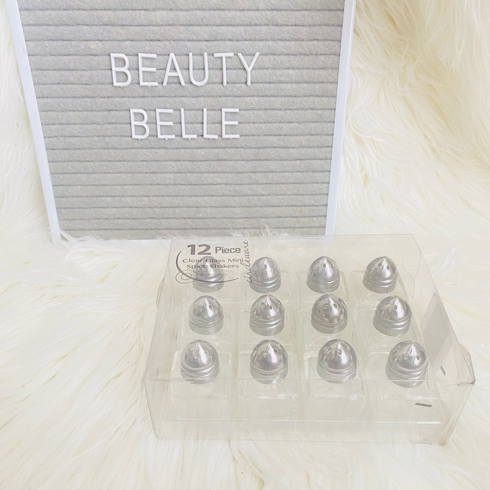 Clear mini spice glass shakers set of 12